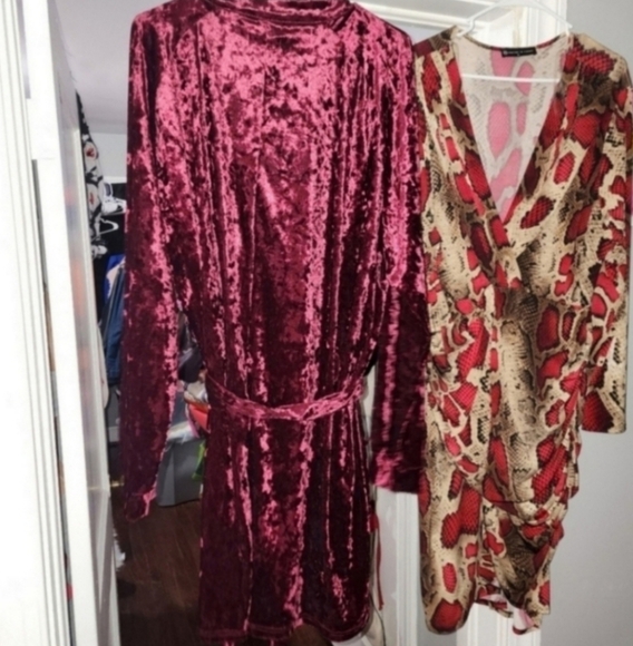 🍂🍁NWT IN THE STYLE red velvet dress size 20 US - Picture 3 of 5